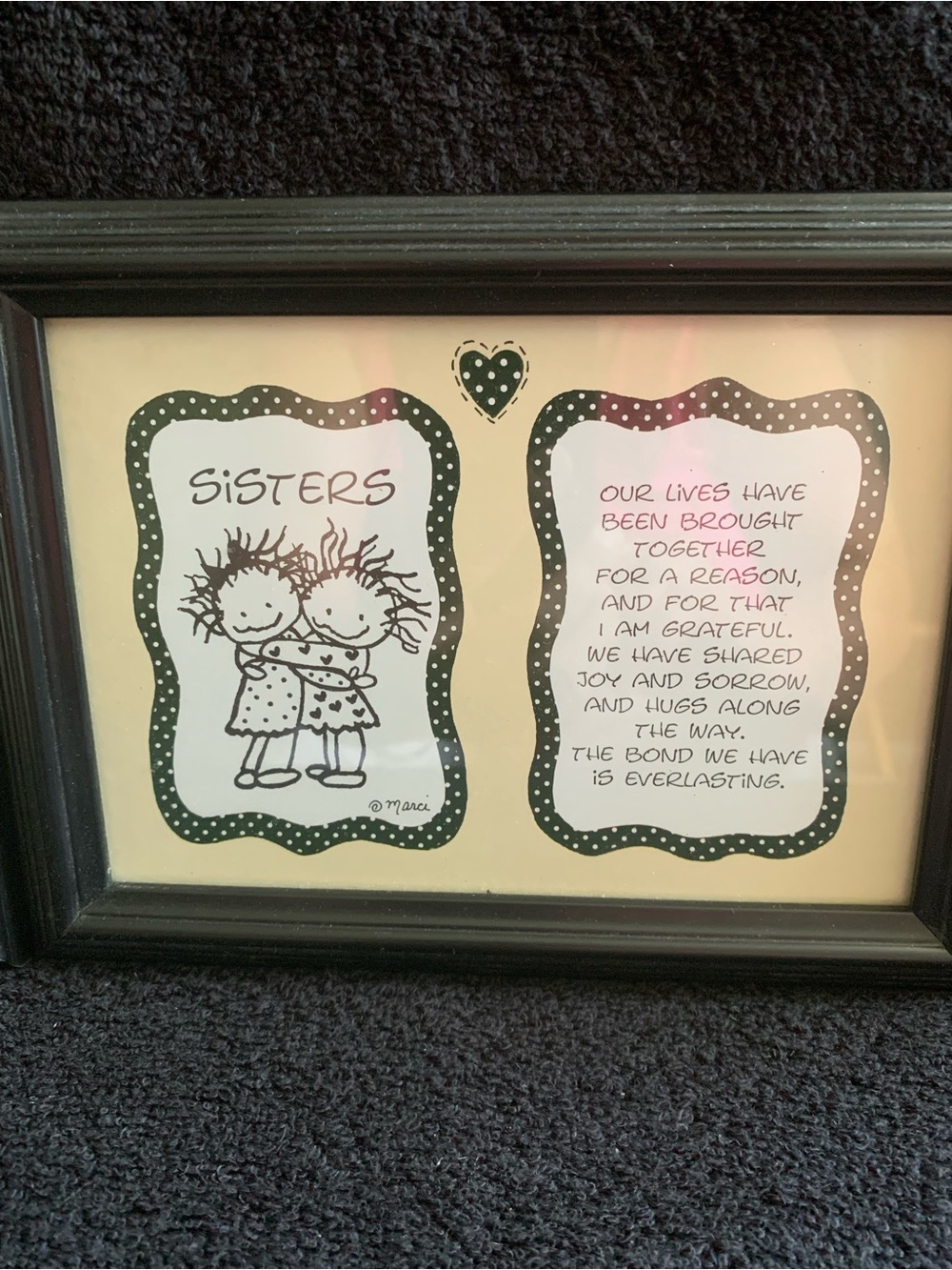 Vintage Black Framed Sisters and Mother-Daughter Wall Art Pair By Marci - Picture 3 of 6